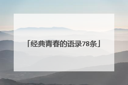 经典青春的语录78条