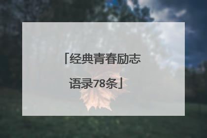 经典青春励志语录78条