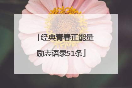 经典青春正能量励志语录51条