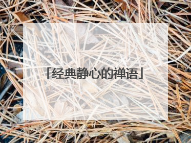 经典静心的禅语