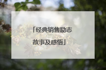经典销售励志故事及感悟
