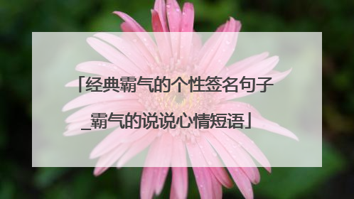 经典霸气的个性签名句子_霸气的说说心情短语