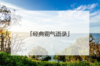 经典霸气语录