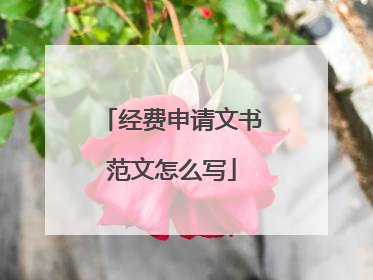 经费申请文书范文怎么写