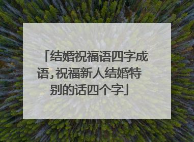 结婚祝福语四字成语,祝福新人结婚特别的话四个字