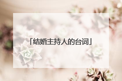 结婚主持人的台词