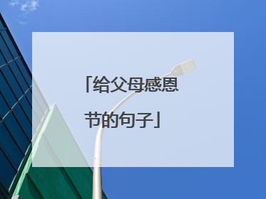 给父母感恩节的句子