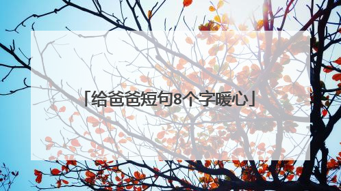 给爸爸短句8个字暖心