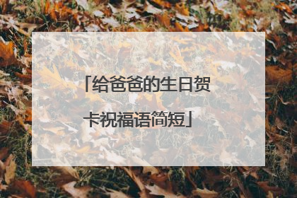 给爸爸的生日贺卡祝福语简短