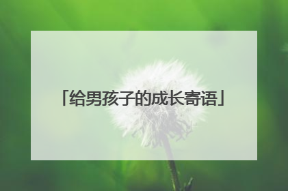 给男孩子的成长寄语