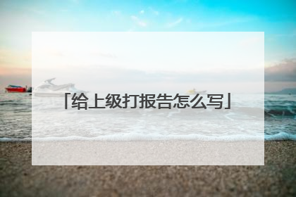 给上级打报告怎么写