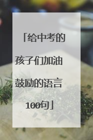 给中考的孩子们加油鼓励的语言100句