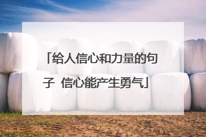 给人信心和力量的句子 信心能产生勇气
