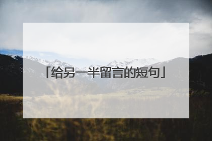 给另一半留言的短句