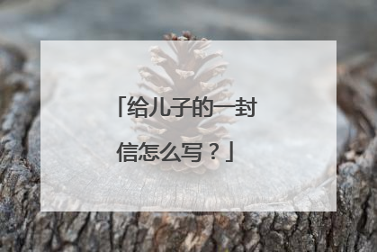 给儿子的一封信怎么写？