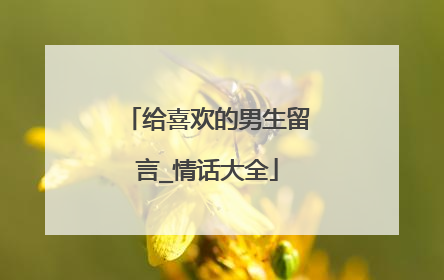 给喜欢的男生留言_情话大全