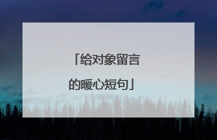 给对象留言的暖心短句