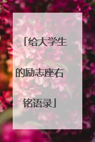 给大学生的励志座右铭语录