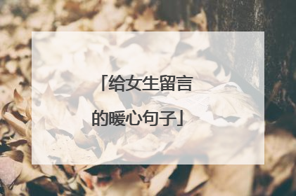 给女生留言的暖心句子