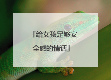 给女孩足够安全感的情话