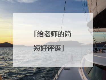 给老师的简短好评语