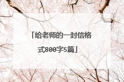 给老师的一封信格式800字5篇