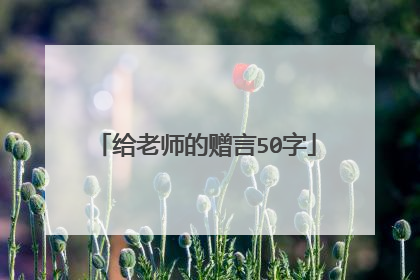 给老师的赠言50字