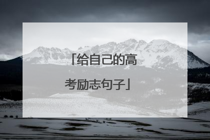 给自己的高考励志句子