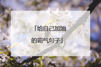 给自己加油的霸气句子