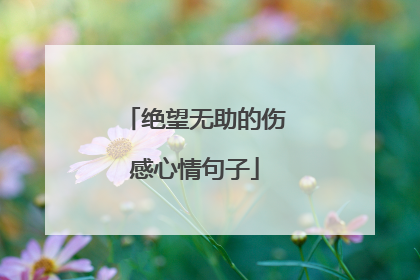 绝望无助的伤感心情句子