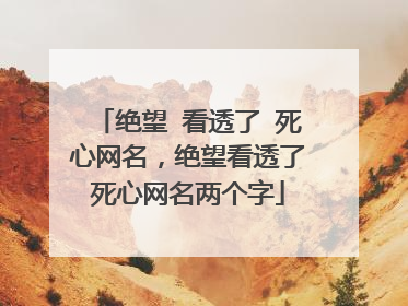 绝望 看透了 死心网名，绝望看透了死心网名两个字