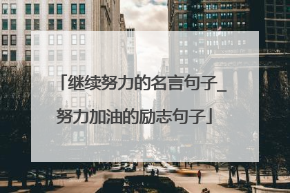 继续努力的名言句子_努力加油的励志句子