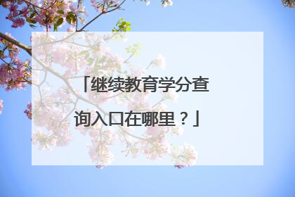 继续教育学分查询入口在哪里？