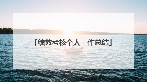 绩效考核个人工作总结