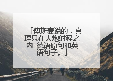 俾斯麦说的：真理只在大炮射程之内 德语原句和英语句子。