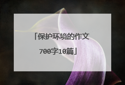 保护环境的作文700字10篇