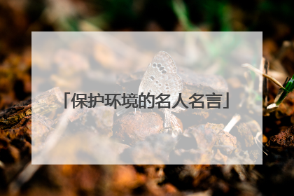 保护环境的名人名言