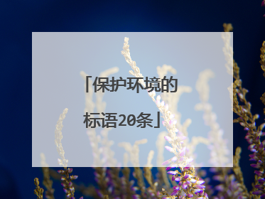 保护环境的标语20条