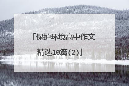 保护环境高中作文精选10篇(2)