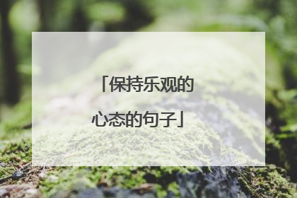 保持乐观的心态的句子