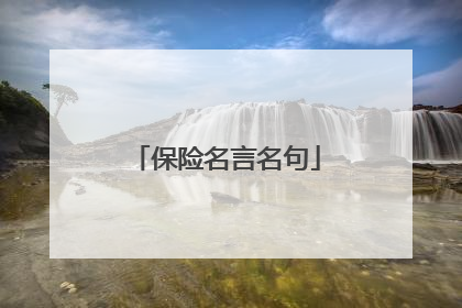 保险名言名句