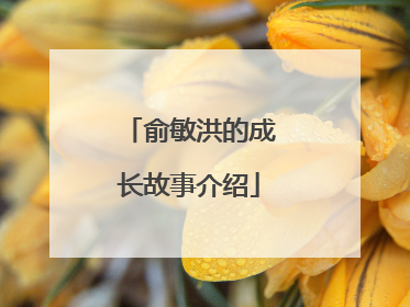 俞敏洪的成长故事介绍