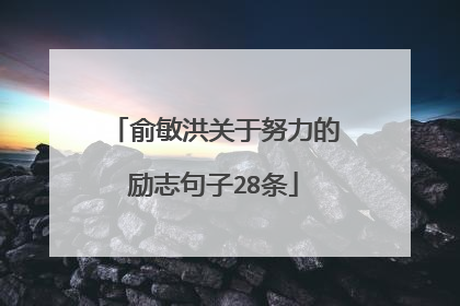 俞敏洪关于努力的励志句子28条