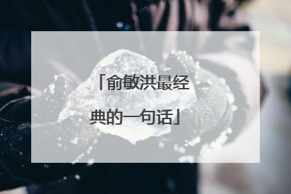 俞敏洪最经典的一句话