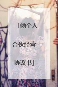 俩个人合伙经营协议书