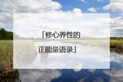 修心养性的正能量语录