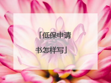 低保申请书怎样写