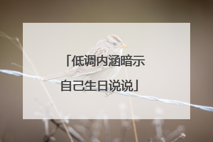 低调内涵暗示自己生日说说
