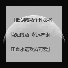 低调成熟个性签名简短内涵 永远严肃正直永远欢喜可爱