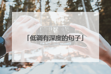 低调有深度的句子